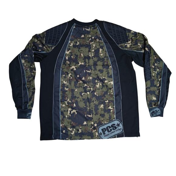 PCS Jersey Mens XL Black Camo Print Paintball Padded Pullover - Picture 4 of 4